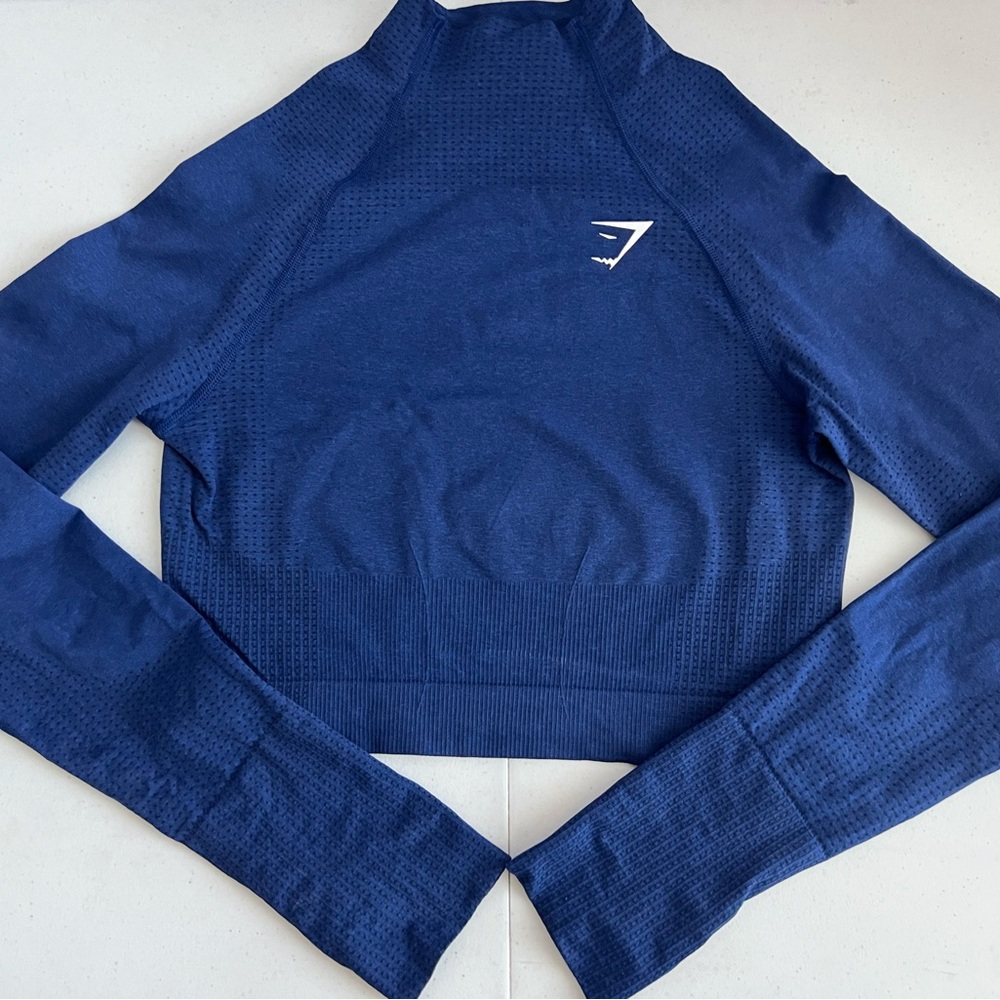 Gymshark Blue Long Sleeve Crop Top